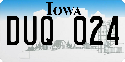 IA license plate DUQ024