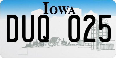 IA license plate DUQ025