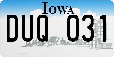 IA license plate DUQ031