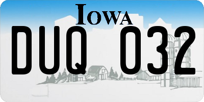 IA license plate DUQ032