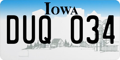IA license plate DUQ034