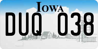 IA license plate DUQ038