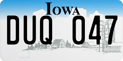 IA license plate DUQ047