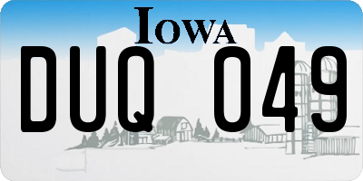 IA license plate DUQ049