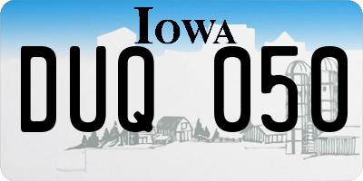 IA license plate DUQ050