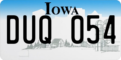 IA license plate DUQ054