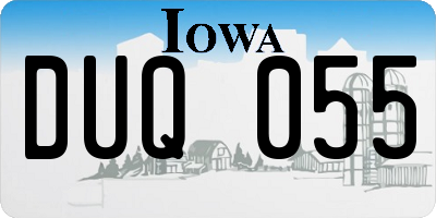 IA license plate DUQ055