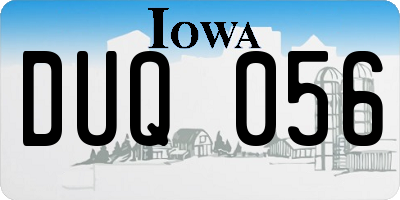 IA license plate DUQ056