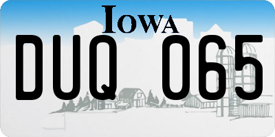 IA license plate DUQ065