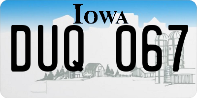 IA license plate DUQ067