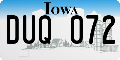 IA license plate DUQ072