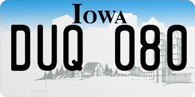 IA license plate DUQ080