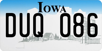 IA license plate DUQ086