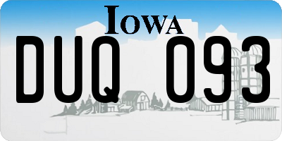 IA license plate DUQ093
