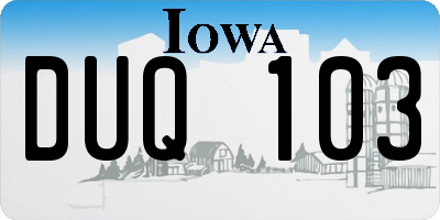 IA license plate DUQ103