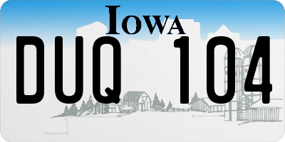IA license plate DUQ104