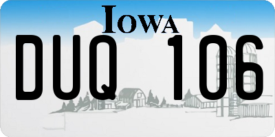 IA license plate DUQ106