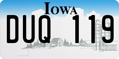 IA license plate DUQ119