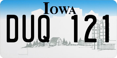 IA license plate DUQ121