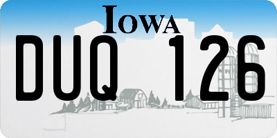 IA license plate DUQ126