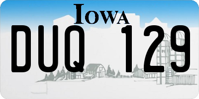 IA license plate DUQ129