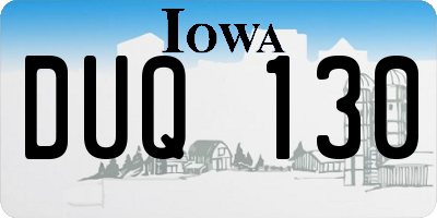 IA license plate DUQ130