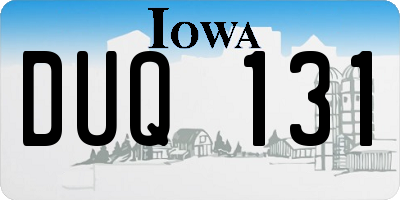 IA license plate DUQ131