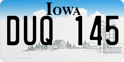 IA license plate DUQ145