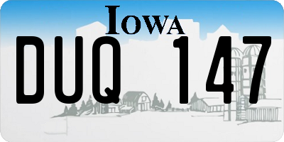 IA license plate DUQ147
