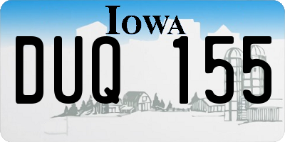 IA license plate DUQ155