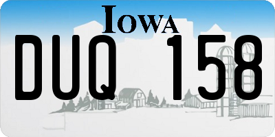 IA license plate DUQ158