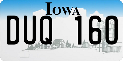 IA license plate DUQ160