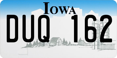 IA license plate DUQ162