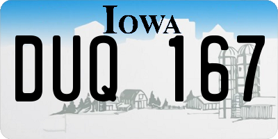 IA license plate DUQ167