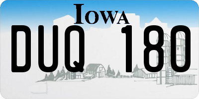 IA license plate DUQ180