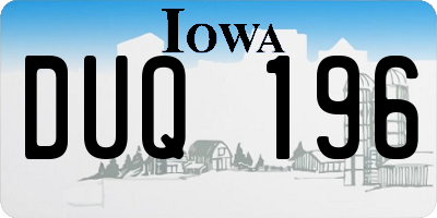 IA license plate DUQ196