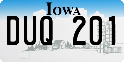 IA license plate DUQ201