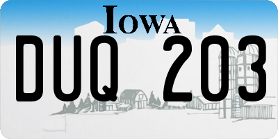 IA license plate DUQ203