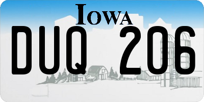 IA license plate DUQ206