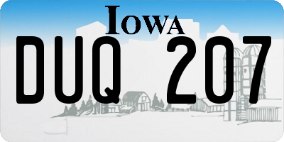 IA license plate DUQ207