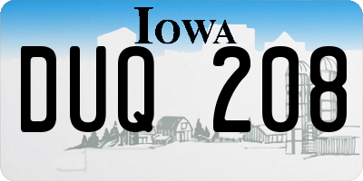 IA license plate DUQ208