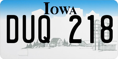 IA license plate DUQ218