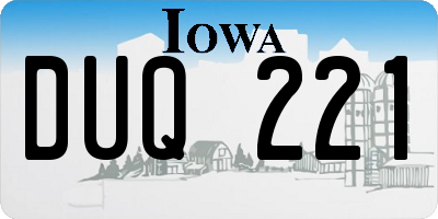 IA license plate DUQ221