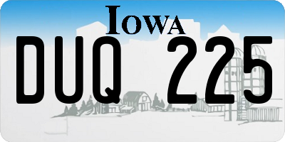 IA license plate DUQ225