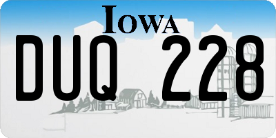 IA license plate DUQ228