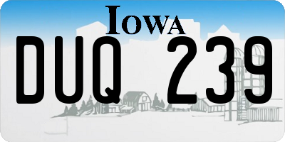 IA license plate DUQ239