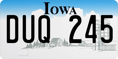 IA license plate DUQ245