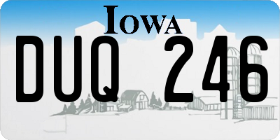 IA license plate DUQ246