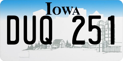 IA license plate DUQ251