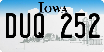 IA license plate DUQ252